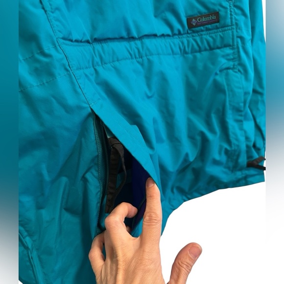 LIKE NEW VINTAGE Columbia Radial Sleeve Pullover Jacket Teal 1/4 Zip Windbreaker - Picture 6 of 15